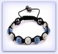 SHAMBALLA armbånd blå/sølv
